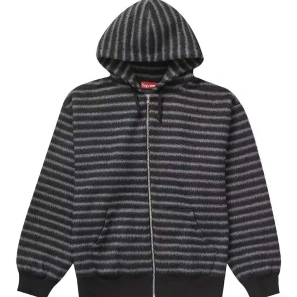 Supreme Brushed Stripe Supreme hoodie / Size Large